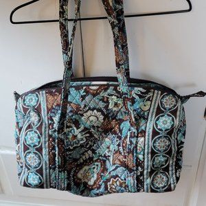 Vera Bradley small duffel, blue and brown